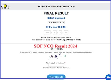 sof nco results 2023-24